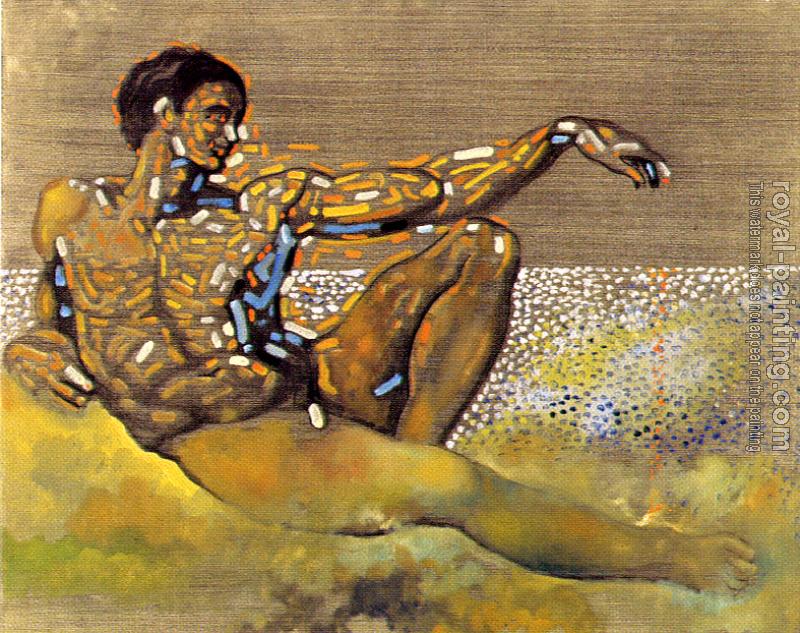 Salvador Dali : Figure Inspired by Michelangelo's Adam on the Ceiling of the Sistine Chapel,Rome